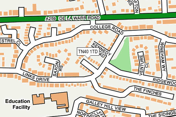 TN40 1TD map - OS OpenMap – Local (Ordnance Survey)