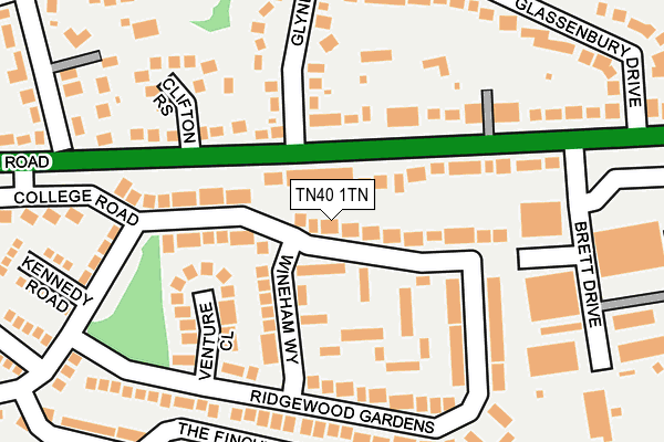 TN40 1TN map - OS OpenMap – Local (Ordnance Survey)