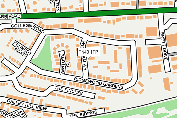 TN40 1TP map - OS OpenMap – Local (Ordnance Survey)