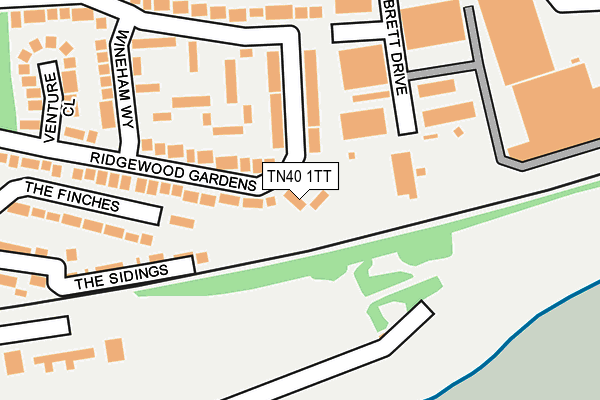 TN40 1TT map - OS OpenMap – Local (Ordnance Survey)
