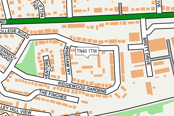 TN40 1TW map - OS OpenMap – Local (Ordnance Survey)