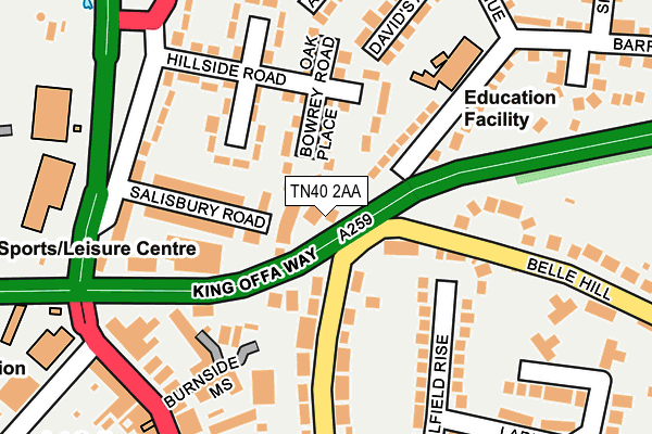 TN40 2AA map - OS OpenMap – Local (Ordnance Survey)