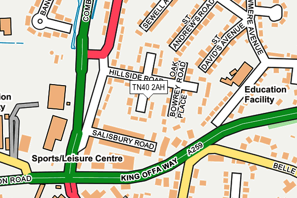 TN40 2AH map - OS OpenMap – Local (Ordnance Survey)