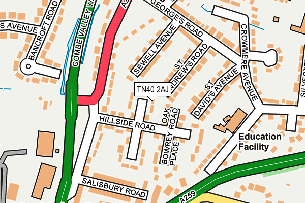 TN40 2AJ map - OS OpenMap – Local (Ordnance Survey)