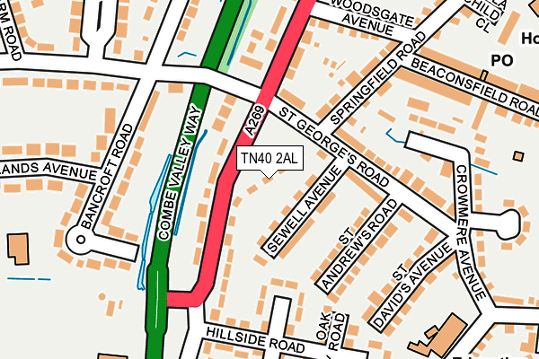 TN40 2AL map - OS OpenMap – Local (Ordnance Survey)