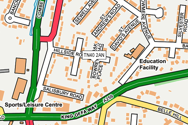 TN40 2AN map - OS OpenMap – Local (Ordnance Survey)