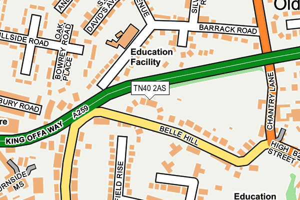 TN40 2AS map - OS OpenMap – Local (Ordnance Survey)