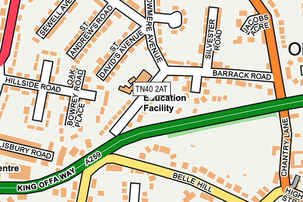 TN40 2AT map - OS OpenMap – Local (Ordnance Survey)