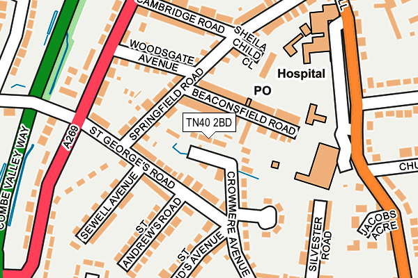 TN40 2BD map - OS OpenMap – Local (Ordnance Survey)