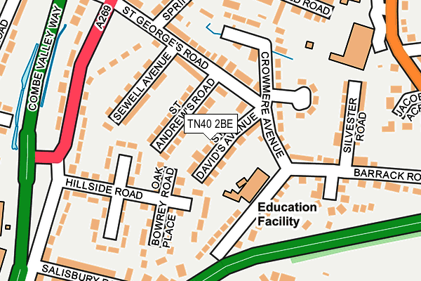 TN40 2BE map - OS OpenMap – Local (Ordnance Survey)