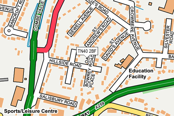 TN40 2BF map - OS OpenMap – Local (Ordnance Survey)