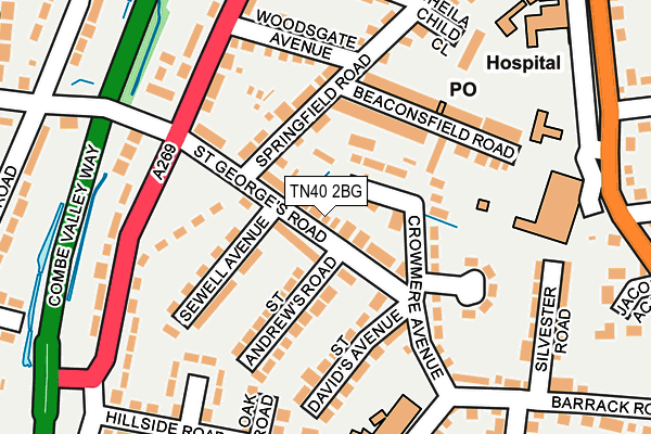 TN40 2BG map - OS OpenMap – Local (Ordnance Survey)