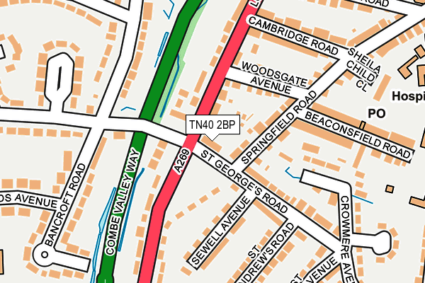 TN40 2BP map - OS OpenMap – Local (Ordnance Survey)