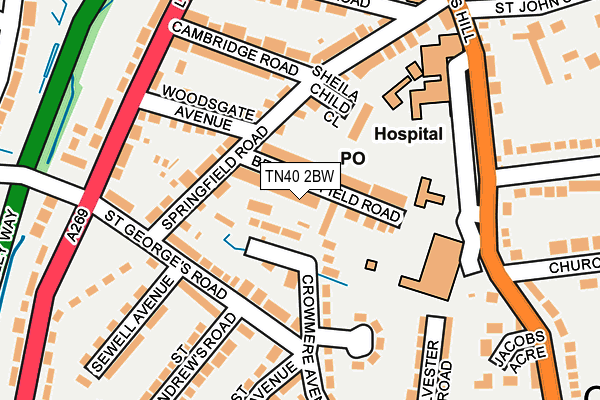 TN40 2BW map - OS OpenMap – Local (Ordnance Survey)