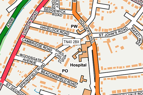TN40 2BX map - OS OpenMap – Local (Ordnance Survey)