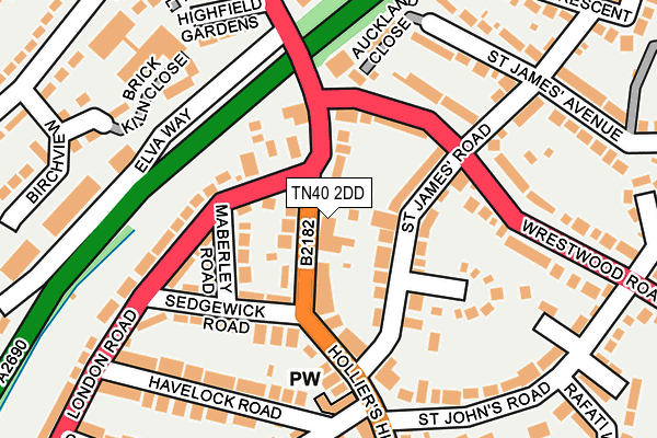 TN40 2DD map - OS OpenMap – Local (Ordnance Survey)