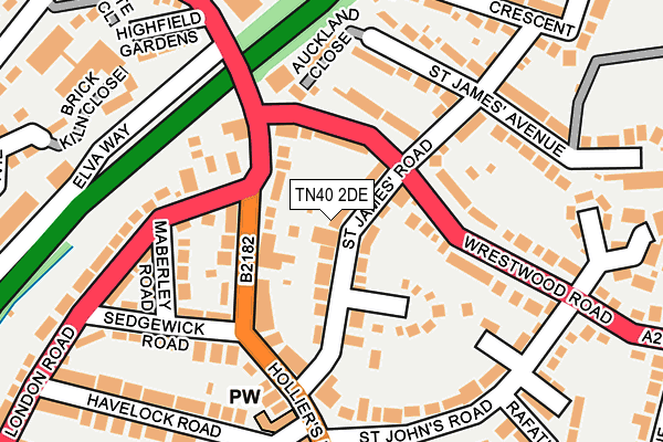 TN40 2DE map - OS OpenMap – Local (Ordnance Survey)