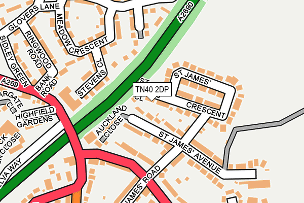 TN40 2DP map - OS OpenMap – Local (Ordnance Survey)