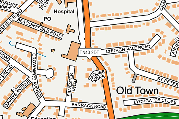 TN40 2DT map - OS OpenMap – Local (Ordnance Survey)