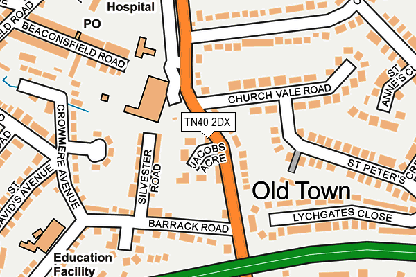 TN40 2DX map - OS OpenMap – Local (Ordnance Survey)