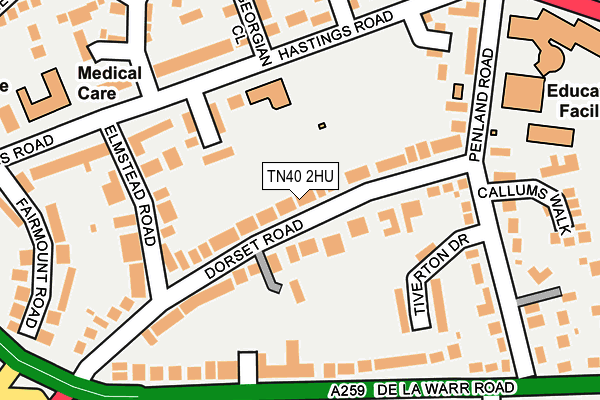 TN40 2HU map - OS OpenMap – Local (Ordnance Survey)