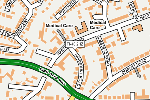 TN40 2HZ map - OS OpenMap – Local (Ordnance Survey)