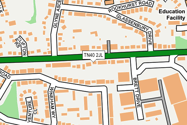 TN40 2JL map - OS OpenMap – Local (Ordnance Survey)