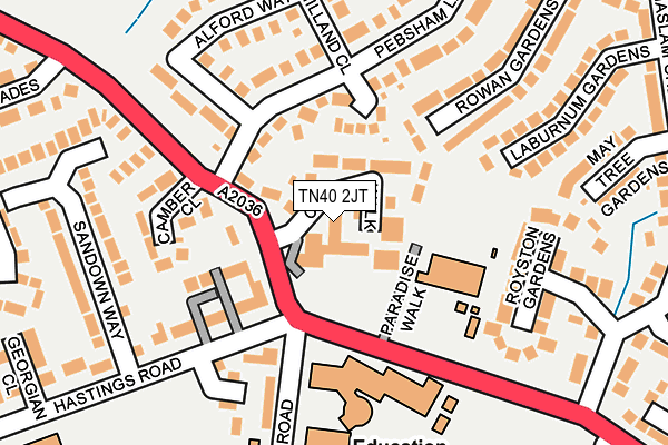 TN40 2JT map - OS OpenMap – Local (Ordnance Survey)