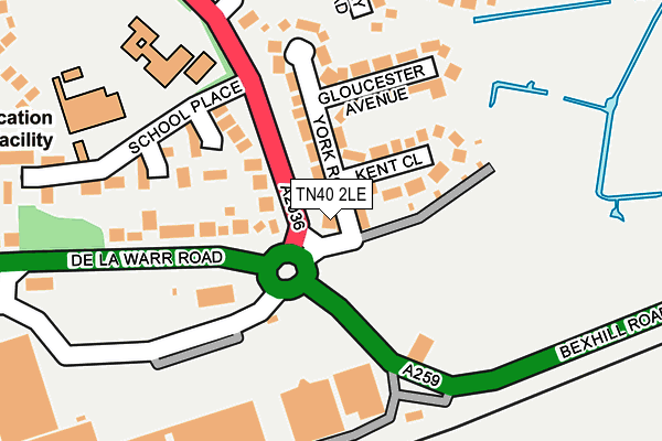 TN40 2LE map - OS OpenMap – Local (Ordnance Survey)