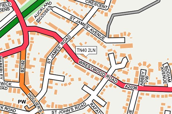 TN40 2LN map - OS OpenMap – Local (Ordnance Survey)