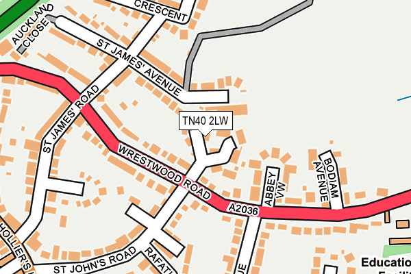 TN40 2LW map - OS OpenMap – Local (Ordnance Survey)