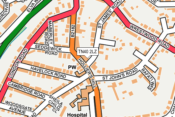 TN40 2LZ map - OS OpenMap – Local (Ordnance Survey)