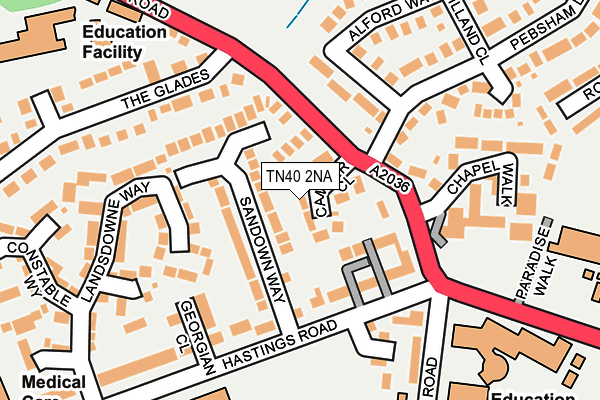 TN40 2NA map - OS OpenMap – Local (Ordnance Survey)