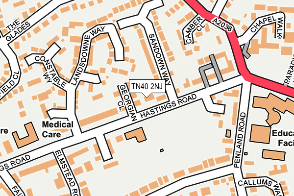 TN40 2NJ map - OS OpenMap – Local (Ordnance Survey)