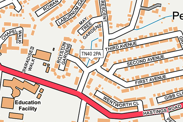 TN40 2PA map - OS OpenMap – Local (Ordnance Survey)