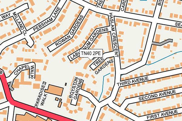 TN40 2PE map - OS OpenMap – Local (Ordnance Survey)