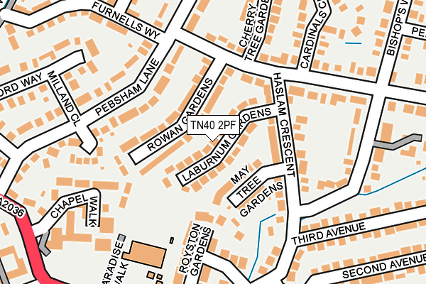 TN40 2PF map - OS OpenMap – Local (Ordnance Survey)