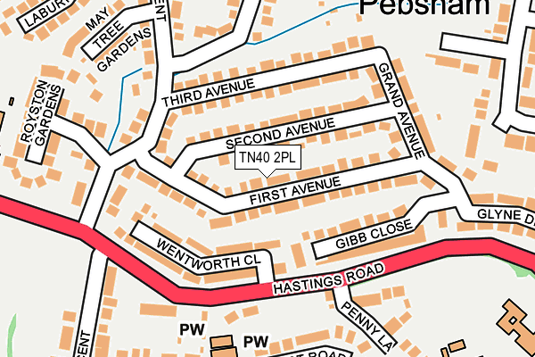TN40 2PL map - OS OpenMap – Local (Ordnance Survey)