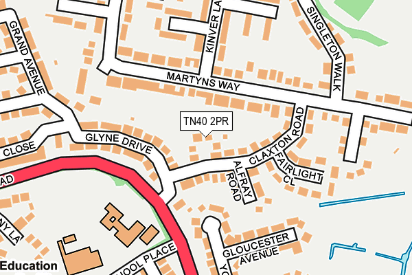 TN40 2PR map - OS OpenMap – Local (Ordnance Survey)