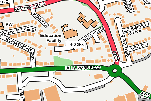 TN40 2PX map - OS OpenMap – Local (Ordnance Survey)