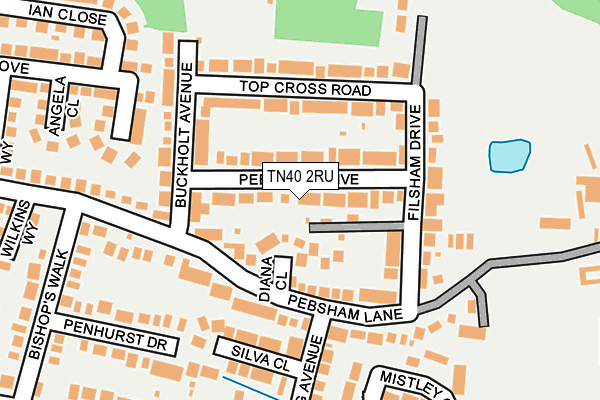 TN40 2RU map - OS OpenMap – Local (Ordnance Survey)