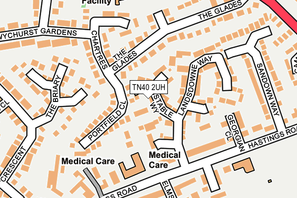 TN40 2UH map - OS OpenMap – Local (Ordnance Survey)