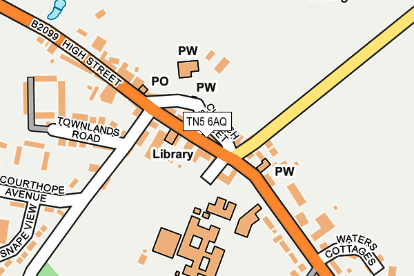 Map of WADHURST INDIAN LTD at local scale