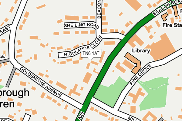 TN6 1AT map - OS OpenMap – Local (Ordnance Survey)