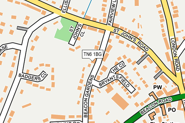 TN6 1BG map - OS OpenMap – Local (Ordnance Survey)