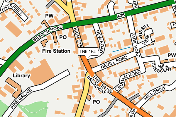 TN6 1BU map - OS OpenMap – Local (Ordnance Survey)