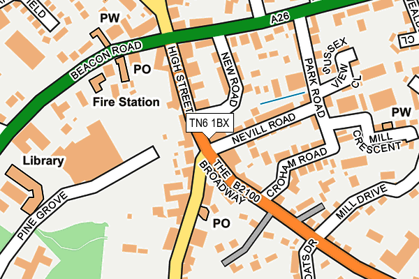 TN6 1BX map - OS OpenMap – Local (Ordnance Survey)