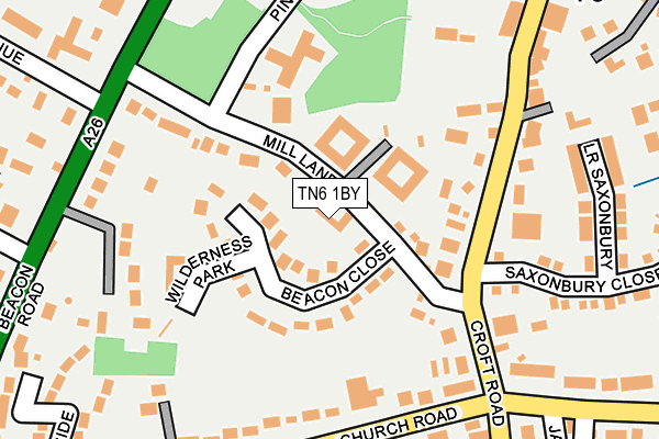 TN6 1BY map - OS OpenMap – Local (Ordnance Survey)