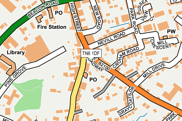 TN6 1DF map - OS OpenMap – Local (Ordnance Survey)