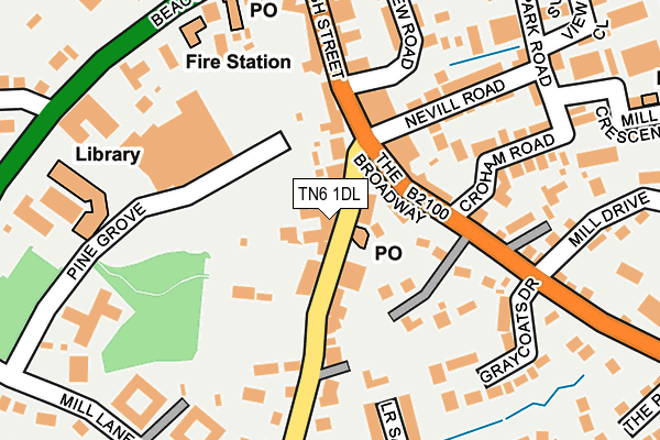 TN6 1DL map - OS OpenMap – Local (Ordnance Survey)